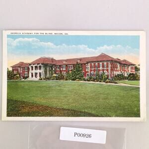Georgia Academy for the Blind Macon GA 1920s Postcard White Border 1927 School